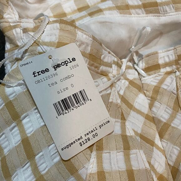 NWT Free People Do The Twist Mini Dress Tea combo Seersucker - Picture 7 of 10